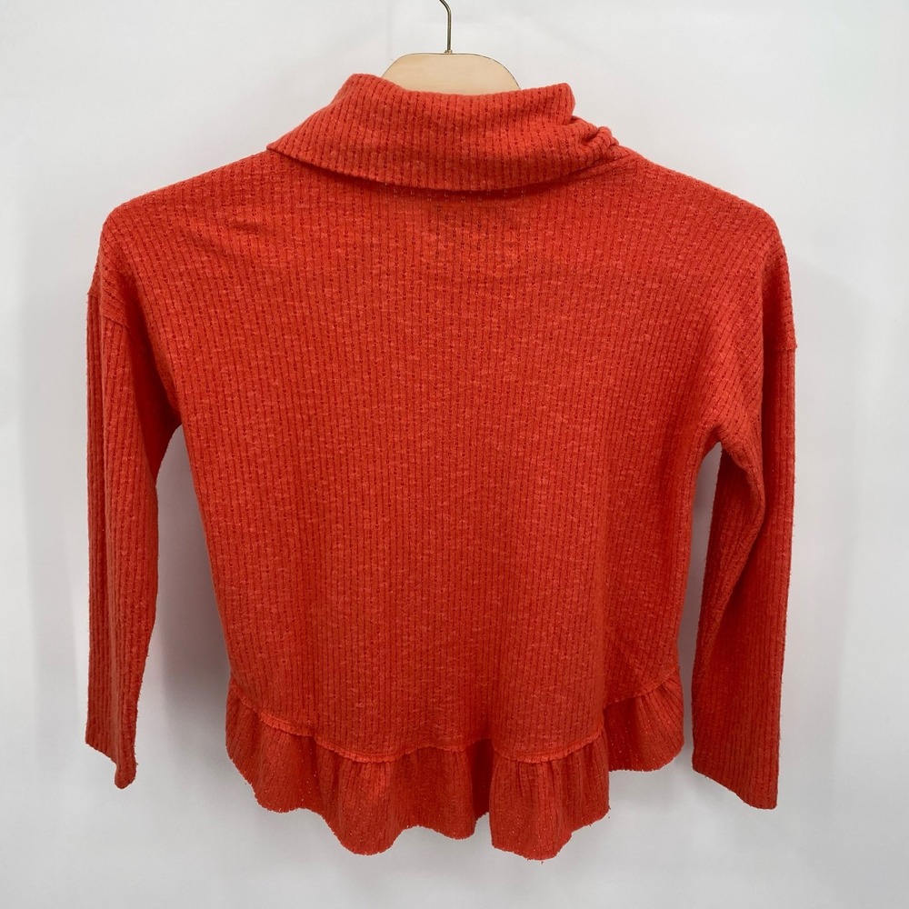 Maeve Anthropologie Women's Size Small Sweater Textured Turtleneck Orange - Picture 2 of 9